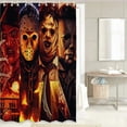 thumbnail image 3 of 4Pcs Halloween Shower Curtain Set, Help Me with Bloodys Hands for Halloween Decorations Theme, Horror Movie Themed Holiday Polyester with Non-Slip Rugs,Toilet Lid Cover and Bath Mat,72x72in, 3 of 6