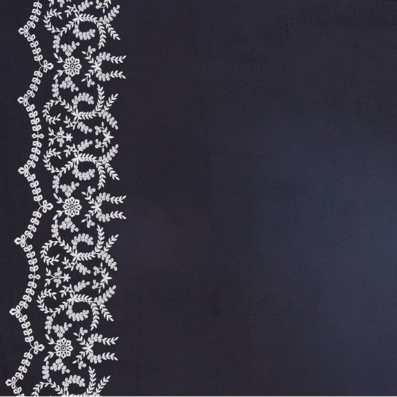 Zelouf Vine Eyelet Border Cdc , Sewing, DIY, Crafts Fabric by the Yard, Black/ivory, 3 Yard