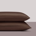 thumbnail image 4 of Organictune 2 Pack Silky Matte Satin Pillowcases with Zipper, Breathable and Cooling Pillow Cases for hair and skin, Chocolate, King, 20" x 36", 4 of 5