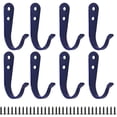 thumbnail image 2 of Wall Hooks, Deep Blue Iron Wall Mount Hooks, 20 Pack Decorative Heavy Duty Hooks with 40 Mounting Screws, for Hanging Coats Towels Keys Robes Bags in Entryway Bedroom Bathroom Closet Garage, 2 of 6