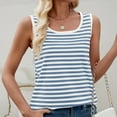 thumbnail image 5 of bnaln Womens Summer Tank Tops Striped Sleeveless Cami Shirts Going Out Tunic Tops Crewneck Camisole Vest Blouse Loose Fit Flowy Tshirts Spring Beach Vacation Outfits Fashion Clothes, 5 of 9