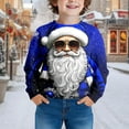 thumbnail image 2 of MIASHUI Chandail à Col Rond pour Garçons avec Père Noël pour un Style de Rue Décontracté au Quotidien Chaleur Hivernale Idéal pour Enfants Bleu, 5-6 Ans, 2 of 4