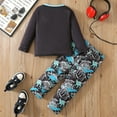 thumbnail image 4 of Vividxx Kids Boys Clothes Boys Outfits Cartoon Print Long Sleeve T Shirt With Pants Casual Sleepwear Set For Toddler And Kids Comfortable Everyday Wear 1-2 Years, 4 of 7