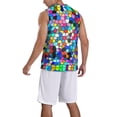 thumbnail image 5 of Rocae Colorful Tie Dye Stained Glass 2 for Men's Basketball Jersey Lightweight and Breathable Athletic Tank Top,Quick-Drying Sports Jersey Medium, 5 of 9