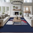 thumbnail image 3 of 6'x9' Area Rugs, Navy Blue Hockey American Flag Indoor Outdoor Area Rug for Living Room Bedroom, Vintage Abstract US Flag Washable Bathroom Rugs Kitchen Floor Carpet Mats Home Decor Aesthetic, 3 of 8