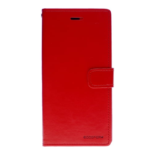TopSave Goospery Blue Moon w/Magnet Clip Leather Wallet Folio Flip Stand Case for Google Pixel 3, Red