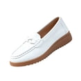 thumbnail image 2 of Willtoo Womens Fashion Wedge Loafer Classic Slip On Soft Sole Driving Business Work Dress Boat Shoes Daily Lightweight Non-Slip Penny Casual Shoes, 2 of 5