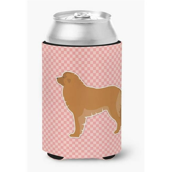 Leonberger Checkerboard Pink Can or Bottle Hugger
