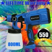 Electric Paint Sprayer Gun 55OWATT HVLP Handheld with 800ml Painting Container 3 Spraying Patterns Detachable Easy to Use & Clean