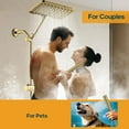 thumbnail image 4 of Shower Heads with Handheld Spray Combo Gold, 10 Inch High Pressure Rain/Rainfall Shower Head, Height Adjustable Dual 2 in 1 Shower Head System with Stainless Steel Hose, 4 of 8