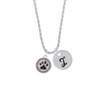 thumbnail image 2 of Delight Jewelry Silvertone Black Paw in Rope Border Silvertone Script Initial Disc - I - Charm Necklace, 20"+3", 2 of 4