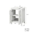 thumbnail image 6 of PULUOMIS 24 Inches Bathroom Vanity in White Finish with Glass Boat-Shaped Vessel Sink, Single Bathroom Vanity with Top, 2-Door Cabinet and 2 Drawers, 6 of 13