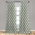 thumbnail image 5 of Ambesonne Ikat Curtains, Ogee Shapes Vintage Pale, Pair of 28"x63", Grey Yellow White, 5 of 5
