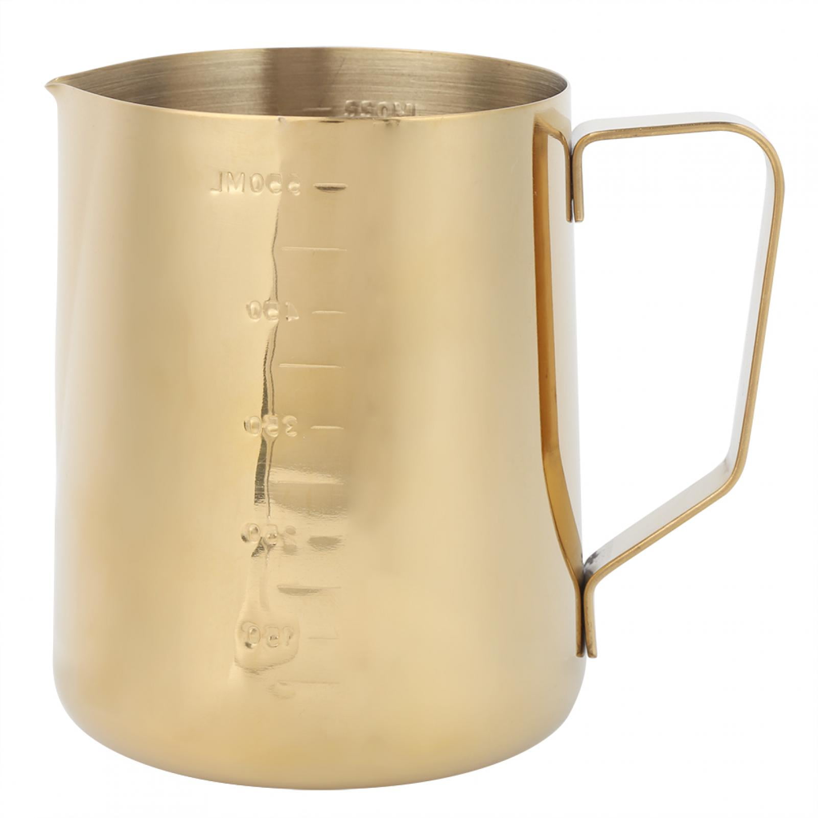 Tasse à mousser - Pichet en acier inoxydable à café et à lait avec échelle pour café au lait à la maison Art (600ML