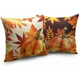 thumbnail image 2 of Fall Decor Pillow Covers 18x18 Set of 2 Orange Maple Leaf Pumpkin Outdoor Throw Pillow Covers Happy Fall Thanksgiving Pillows Decorative Throw Cushion Case for Home Couch Sofa, 2 of 3
