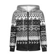 thumbnail image 4 of Women's Zip Up Hooded Jacket V Neck Fashion Printed Casual Hooded Zip Up Jacket with Pockets Loose Casual Fall Fashion Sweatshirt Outerwear, 4 of 7
