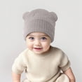 thumbnail image 2 of 3-36 Months Baby to Toddler Beanie Solid Hats Kids Cute Knitted Cuffed Hats for Boys Girls Infant Baby Winter Hat, 2 of 8