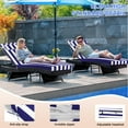 thumbnail image 3 of 72×21×3in Outdoor Chaise Lounge Cushions, Replacement Patio Chair Cushion With Headres, Waterproof Sun Lounger Cushions（2pcs Blue and white）, 3 of 6