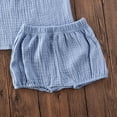thumbnail image 4 of Seyurigaoka Baby Girls Boys Cotton Linen Sleeveless Tank Tops + Mini Shorts Set, 4 of 8