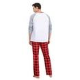 thumbnail image 4 of Yuanyu Matching Family Pajamas Sets Christmas PJ's Letter Print Top and Plaid Pants Sleepwear, 4 of 10