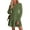 Army Green, variant on Women's Long Sleeve Mini Dress Spring V Neck Hollow Out Eyelet Embroidery Ruffle A Line Swing Short Dresses