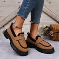 thumbnail image 6 of Tao Tao Women's Fashion Thick Sole Suede Orthopedic Loafers Non-Slip Platform Arch Support Lightweight Walking Shoes Brown 37, 6 of 9
