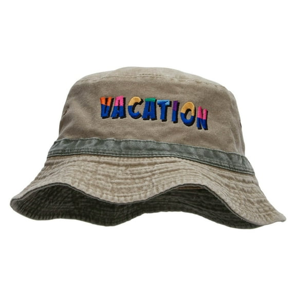 Vacation Big Size Reversible Bucket Hats - Khaki Green 2XL-3XL