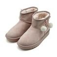 thumbnail image 5 of Kids Winter Snow Boots, Girls Boys Comfy Faux Fur Lined Short Boots Slip On Furry Outdoor Warm Ankle Boot, 5 of 7