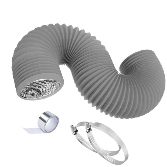BQBQERT Dryer Vent Hose Air Duct Flexible Adjustable PVC Heavy Duty Air Duct with 2 Screw Clamps for HVAC Ventilation
