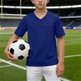thumbnail image 2 of Tsesme Boys Sports T-Shirt, V-Neck Short Sleeve Tee, Summer Loose Mesh Breathable Workout T-Shirt Daily Wear 5T, 2 of 8