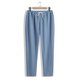 thumbnail image 1 of Pantalones largos para hombre, color liso, informales, a la moda, con cintura elástica, holgados, de pierna ancha, rectos, de poliéster, 1 of 6