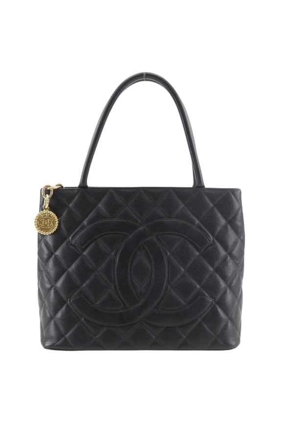 Pre-Owned Chanel Medallion Tote Bag, a reissue of the Coco Mark design, black caviar leather,...