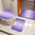 thumbnail image 4 of Purple Ombre Bath Mat 3 Piece Bathroom Rug Set, Modern Gradient Abstract Art Non Slip Bath Rug Contour Mat and Toilet Lid Cover, Absorbent Shower Mats Soft Bath Rugs and Mats Sets, 4 of 8