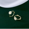 thumbnail image 3 of Solid 925 Sterling Silver Daisy Flower Hoop Earrings for Women Teens Flower Hoop Earrings Spring Cartilage Helix Earrings, 3 of 15