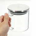 thumbnail image 6 of Glass Jar Grain Cereal Container Stainless Steel Storage Container with Handle for Storing Beans Spice, 6 of 6
