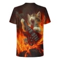 thumbnail image 5 of DDAPJ pyju Novelty Graphic Tees for Men Funny Cat Printed T-Shirt Stylish Casual Summer Short Sleeve Tops Rebajas Flash Orange XL, 5 of 6