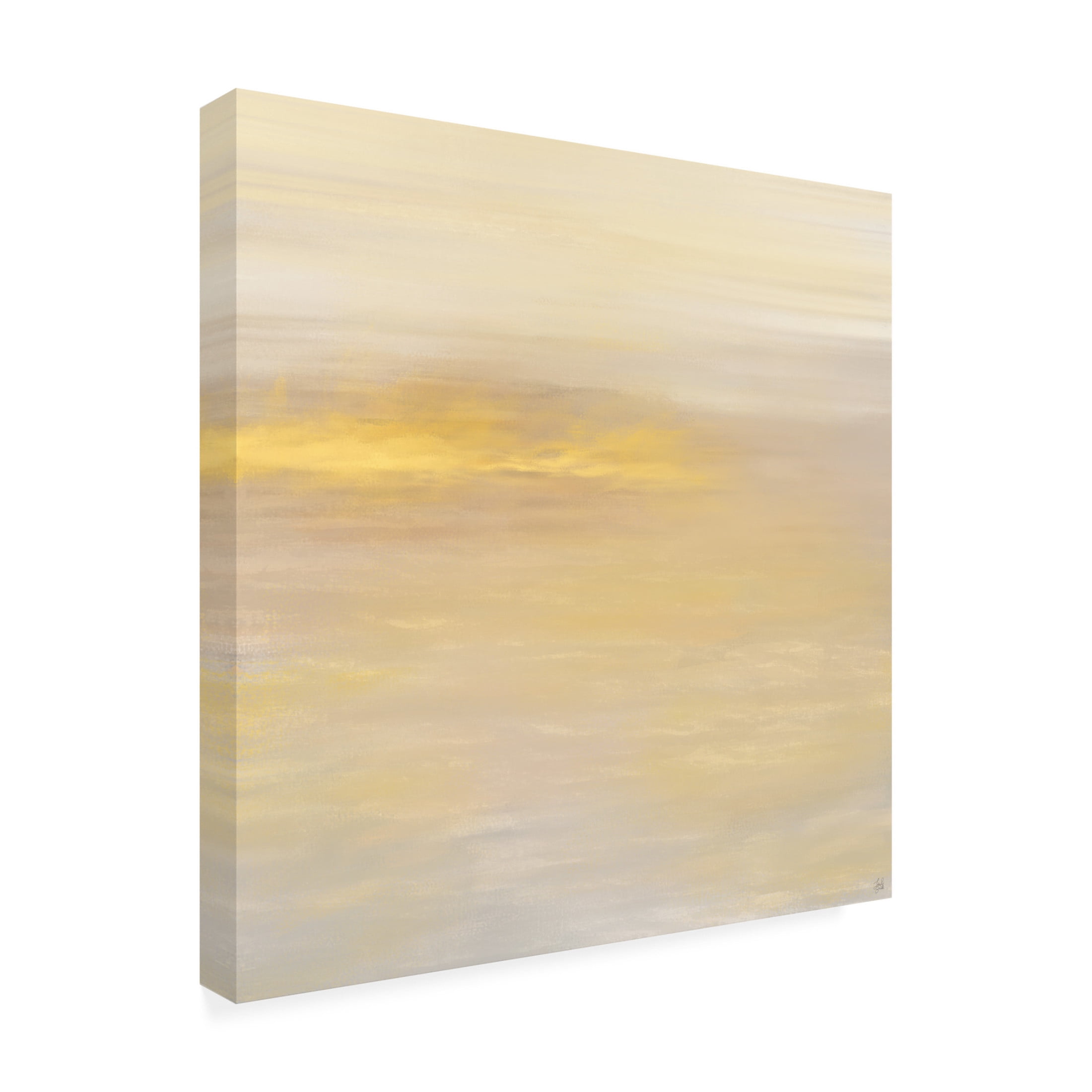 Canvas Wall Art - Line and Brush 'Fire's Horizon Lights' Wall Art for Living Room, Bedroom, or Office Décor by Trademark Fine Art - 35 x 35 Inches