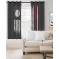 thumbnail image 2 of American Flag Kitchen Curtains Retro US Flag Baseball Stars Gray Cafe Short Curtains for Bathroom Blackout Window Curtain Grommet Small Window Treatment Tier Drapes for Bedroom Living Room 52"x45"x2, 2 of 9