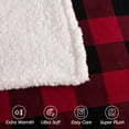 thumbnail image 5 of Elegant Comfort Soft, Reversible Buffalo Plaid Sherpa Blanket, Flannel Fleece Throw for Couch and Bed, Warm and Plush Winter Blanket, Twin XL, Burgundy, 5 of 5