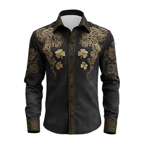 Camisetas de Navidad de Manga Larga de los Hombres de Moda Casual de Manga Larga Camiseta de Blusa de Cuello para Primavera Invierno Al Aire Libre Diario