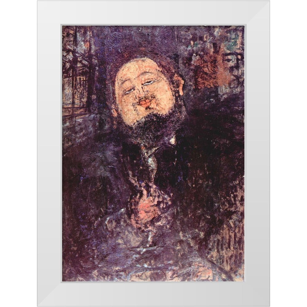 Modigliani Amedeo 18x24 White Modern Wood Framed Museum Art Print Titled - Portrait of Diego Rivera