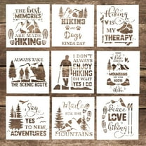 DIY Decorative Hiking Letter Stencil Template for Scrabooking Painting on Cake, Wood,Canvas,Floor,Wall,Tile ( 5.9 x 5.9 Inch), Set of 9