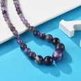 thumbnail image 2 of Natural Amethyst Graduated Beads Necklaces and Bracelets Jewelry Sets with Brass Lobster Claw Clasps 17.5 inch(44.5cm) 2 inch(5cm) 1Set, 2 of 5
