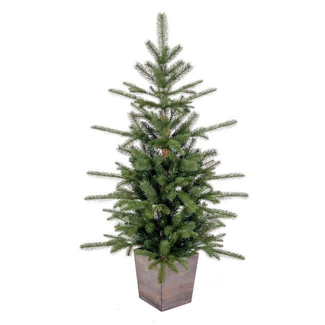 Vickerman G215050 4 ft. x 30 in. Potted Winston Spruce Artificial Christmas Tree with 345 PE-PVC Tips - Green