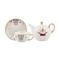 thumbnail image 3 of Tetera con taza de té y platillo Taza de café de cerámica Regalo Taza de jugo Única Blanco, 3 of 9