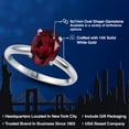 thumbnail image 2 of Gem Stone King 14K White Gold Red Rhodolite Garnet Solitaire Engagement Ring for Women | 2.00 Cttw | Oval 9X7MM | Gemstone January Birthstone | Size 6, 2 of 6
