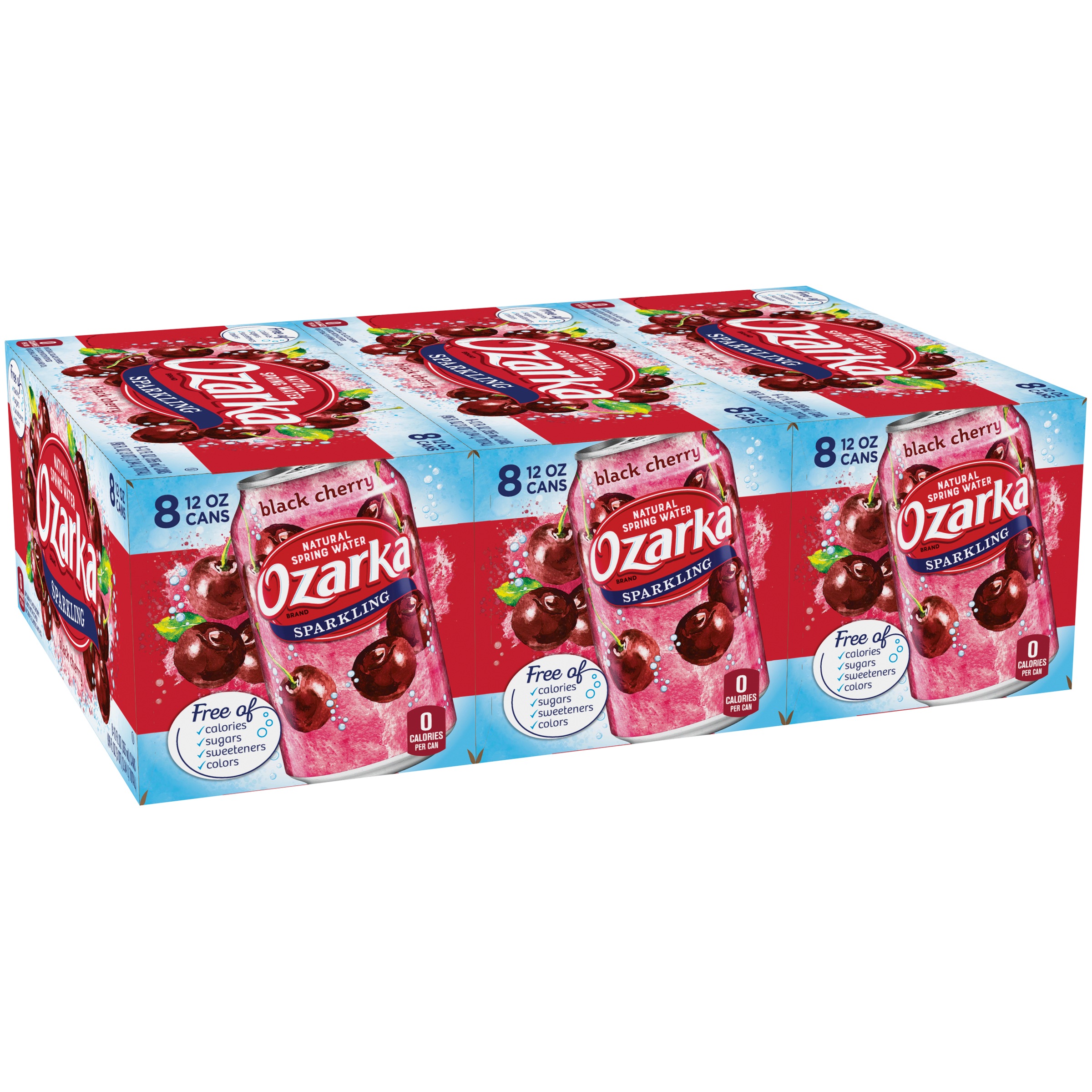 Ozarka Sparkling Water, Black Cherry, 12 oz. Cans (Pack of 24