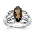 thumbnail image 6 of 925 Sterling Silver Rhodium Smoky Quartz Ring Size 6, 6 of 6