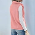 thumbnail image 2 of Women'S Turtle-Neck Sleeveless Warm Plush Vest with Zipper Autumn Winter Vest Jacket with Pockets Pink 5XL, 2 of 5