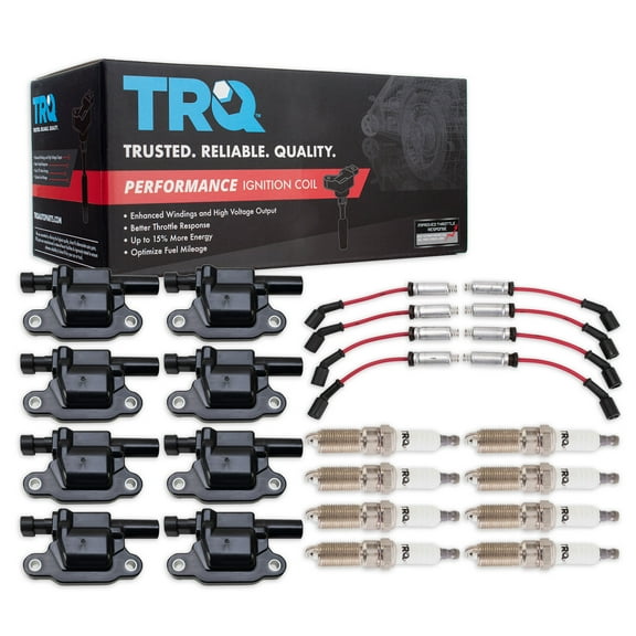 TRQ Performance Ignition Coils Wires Plugs Fits Camaro Corvette Silverado Tahoe TKA06360 Fits select: 2014-2019 CHEVROLET SILVERADO, 2014-2019 GMC SIERRA